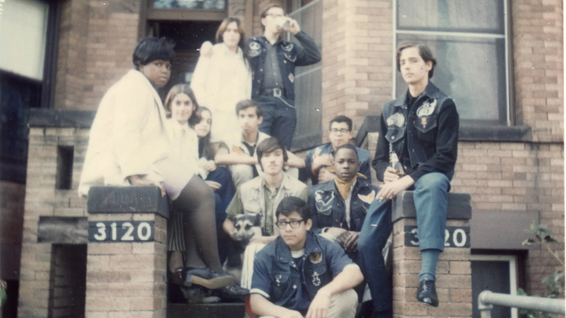 Group of friends gathered on a DC stoop